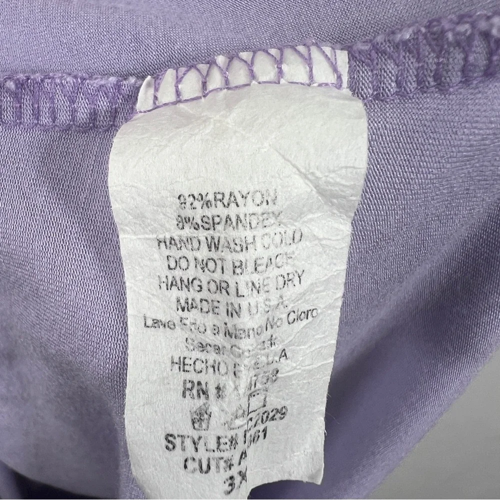 Chic Soul Lavender Crisscross V-Neck Plus Size Blouse 0897 - Picture 6 of 9